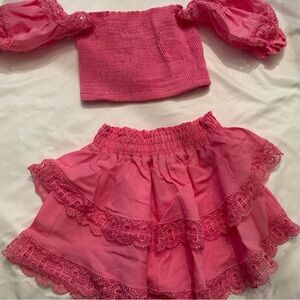 Peixoto Vibrant Pink Ruffled Top